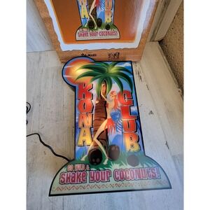 Vintage NEW Kona Club Take your coconuts light up tiki sign Unique Home